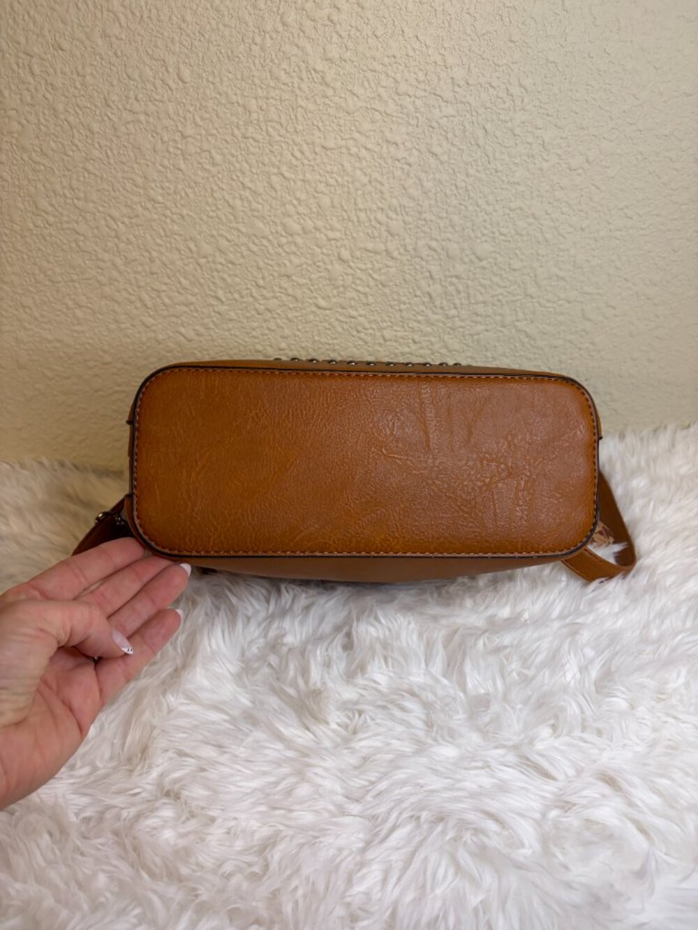 Sam & Hadley Western Cow Print Studded Shoulder Bag Brown Concho Purse NWT - Picture 9 of 9